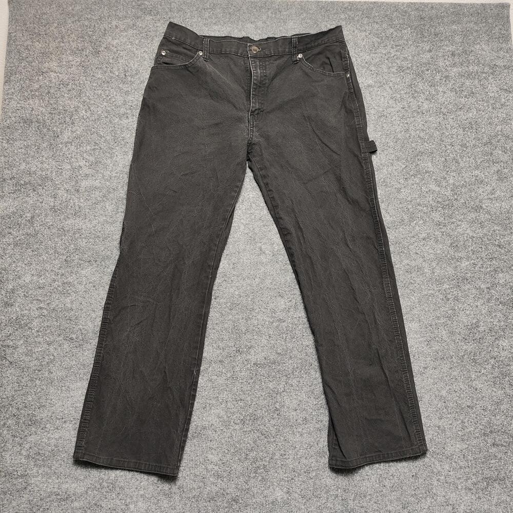 Dickies Carpenter Jeans Mens 34x31 Gray Charcoal Relaxed Straight Denim Pants